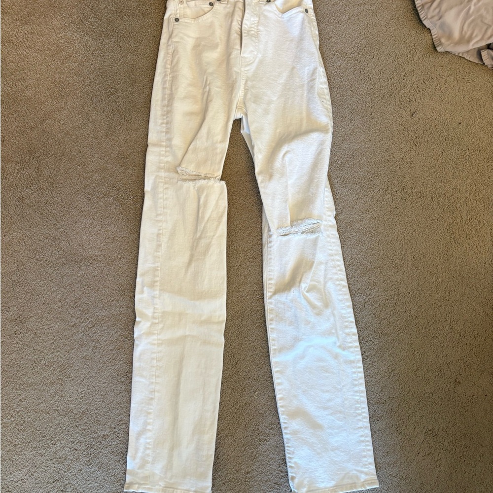 Madewell Women's White Straight Leg Jeans